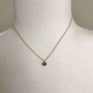 Gold Necklace with Pink Stone